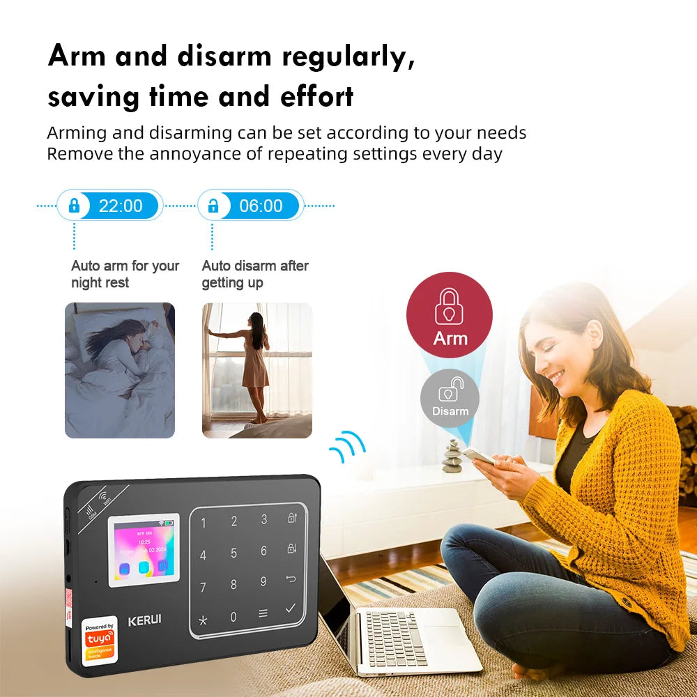 KERUI W181 WiFi GSM 2G Tuya Smart Home Alarm System Home Motion PIR Detector Alarm System Smart House Security Alarm System Kit