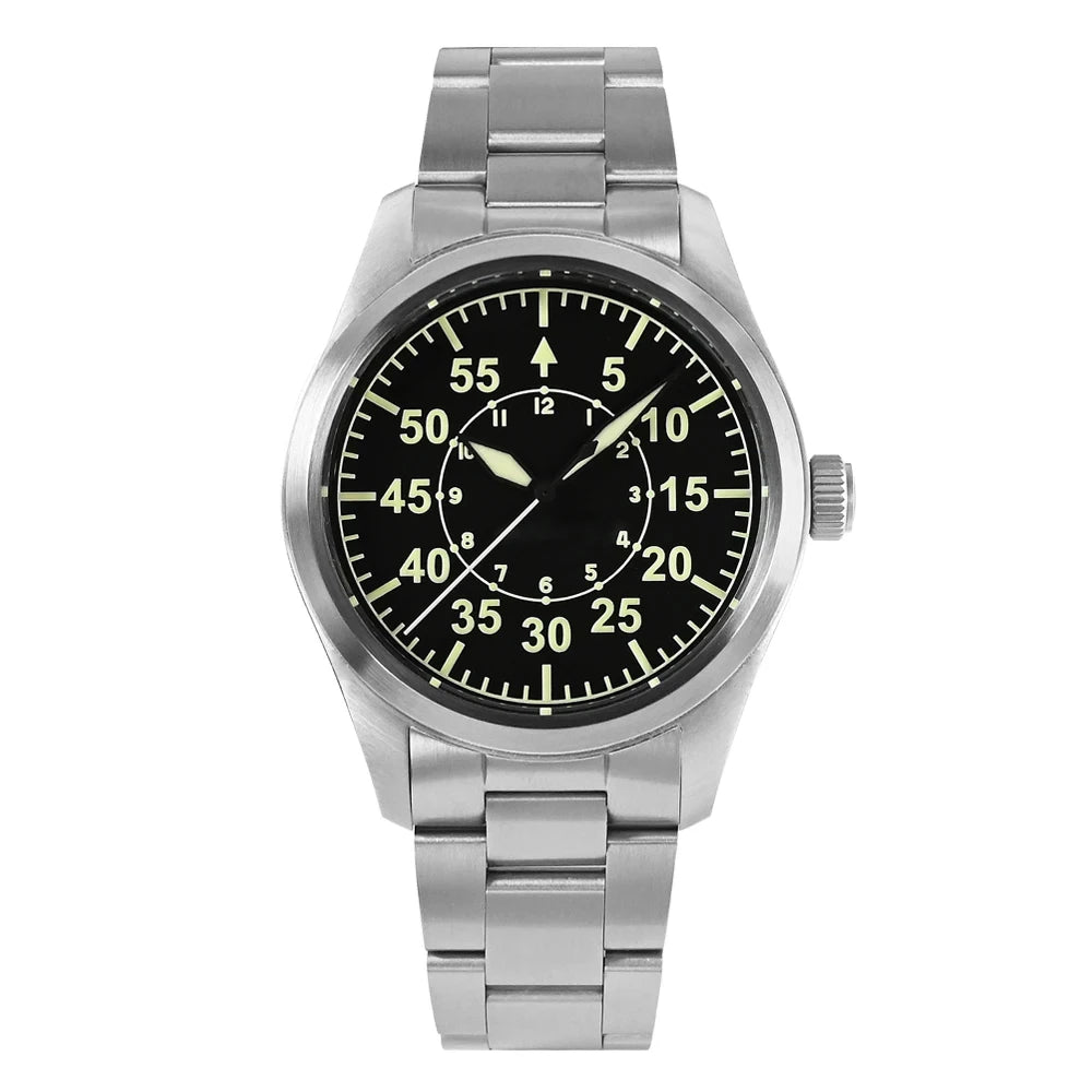 San Martin SN031-G2 Men's Watches Pilot YN55 Simple Sunray Dial Automatic Mechanical Wristwatch Waterproof 200m Luminous Relojes