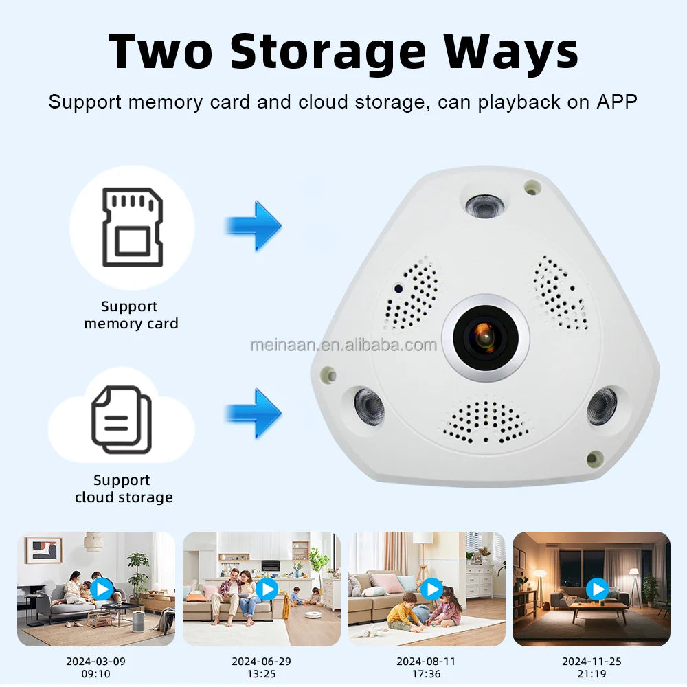 V380 Pro 3MP 2K Smart Home Indoor Wireless WiFi Video Surveillance CCTV PTZ Camera 360 Degree Panoramic WiFi Security Camera