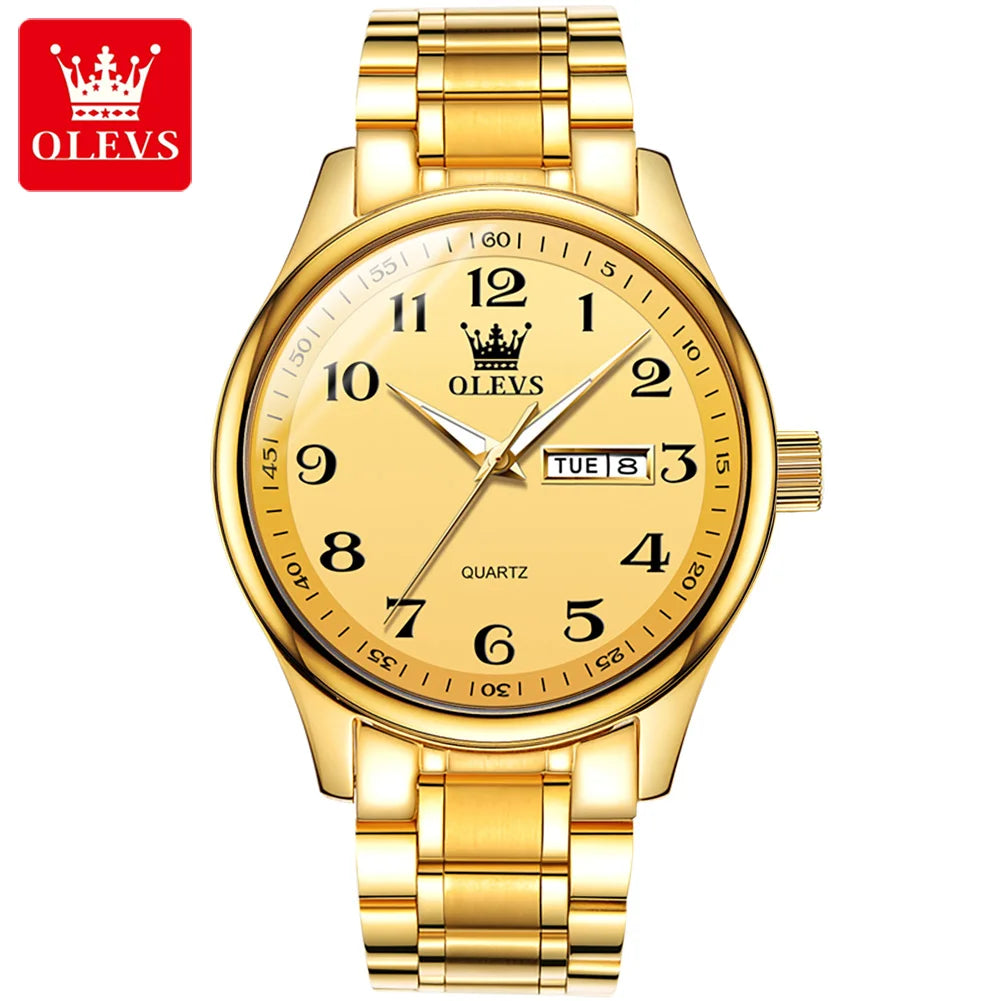 New Olevs 5567 Luxury Fashion Men's Watches Lover's Business and Simple Couple Relojes Watches Women Quartz Watch for Men Ladies