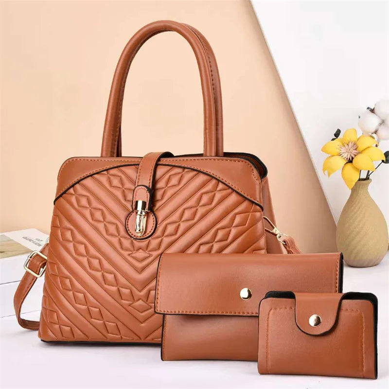 2024 New Texture Pattern High Capacity Fashion Trend Messenger Bags Luxury Women's Bags Womens Handbags Tote Bag Handbag Set