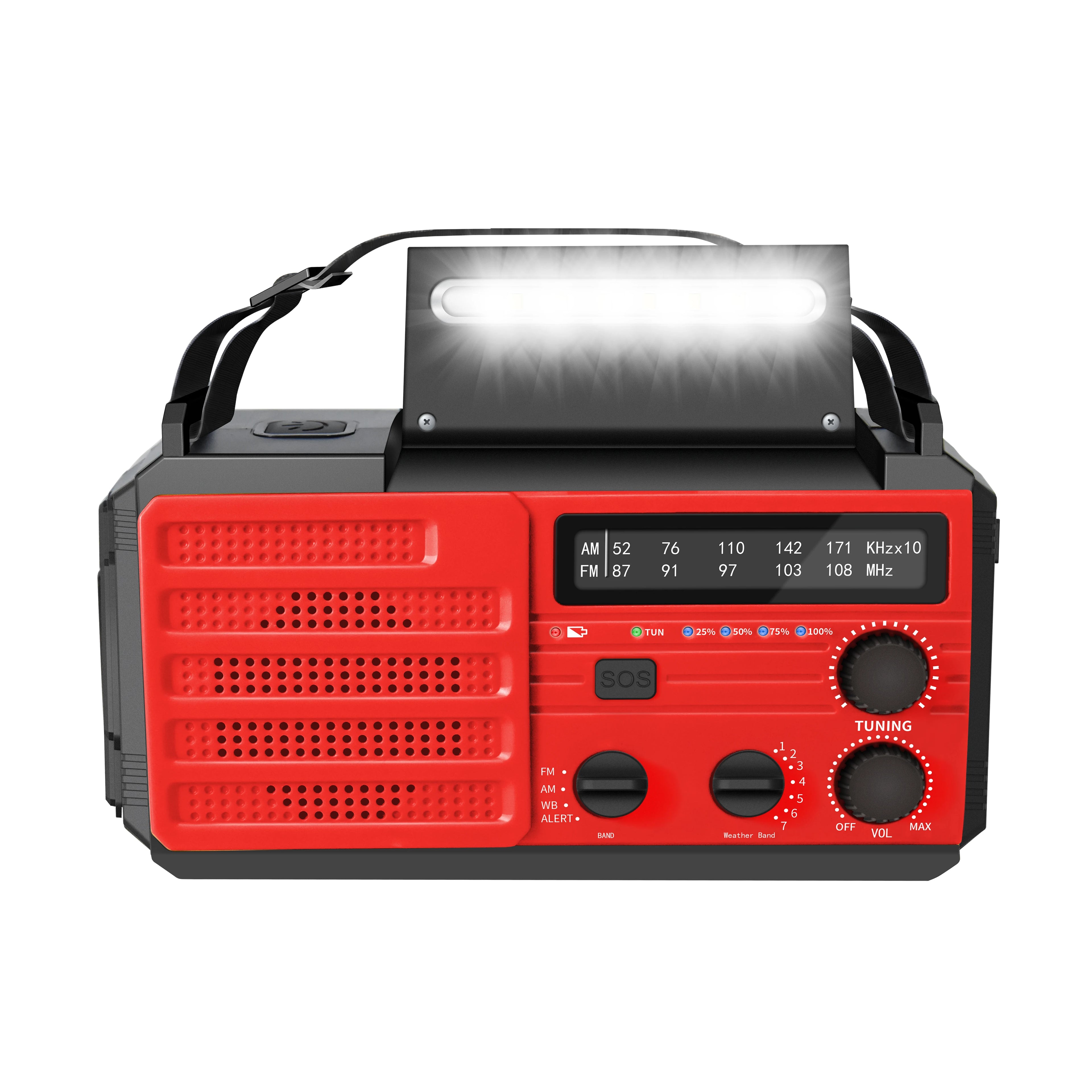 AM/DM/NOAA Radio 8000mAh Crank Emergency Radio Portable Charger Solar Power Bank Radio dynamo