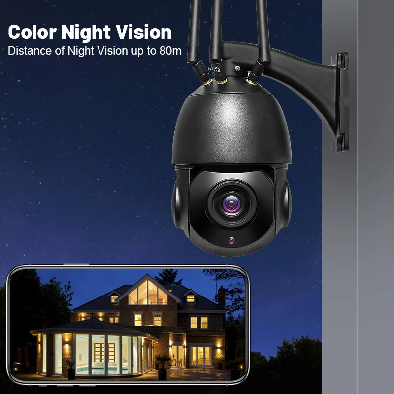 4G Ptz Wifi Cctv Camera Home Secure Camera System Wireless 8Mp 4K 30X Ptz Ip Speed Dome Camera Auto Tracking