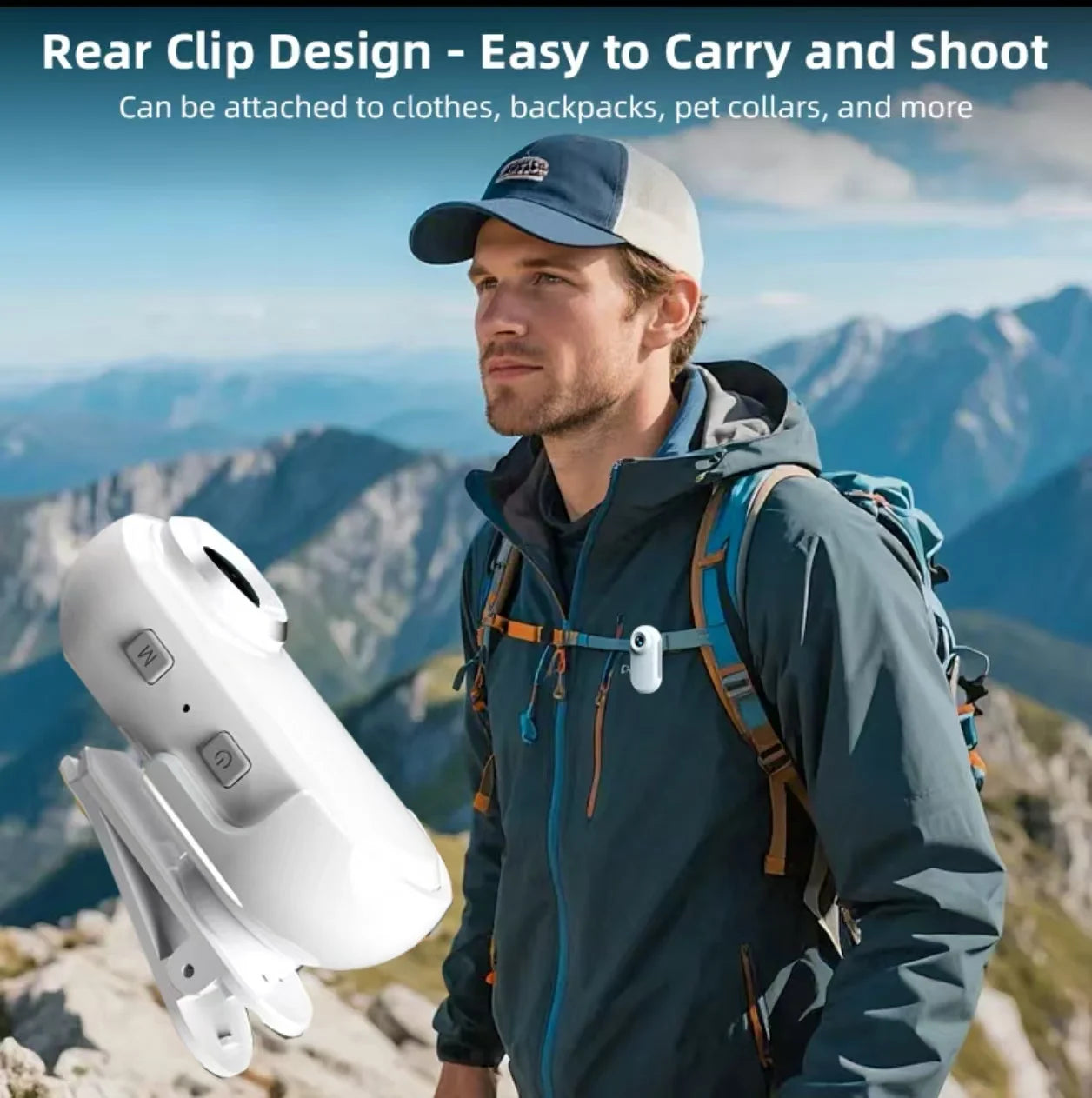 LA10 Pet Perspective with Memory Card Mini Outdoor Tracking Camera for Sports Back Clip Motion Camera Thumb Sports Camera