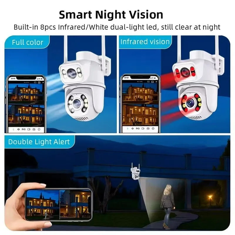 Binocular Night Vision HD Solar Camera Home Outdoor Full Color Camera WIFI Network Wireless Solar Monitoring