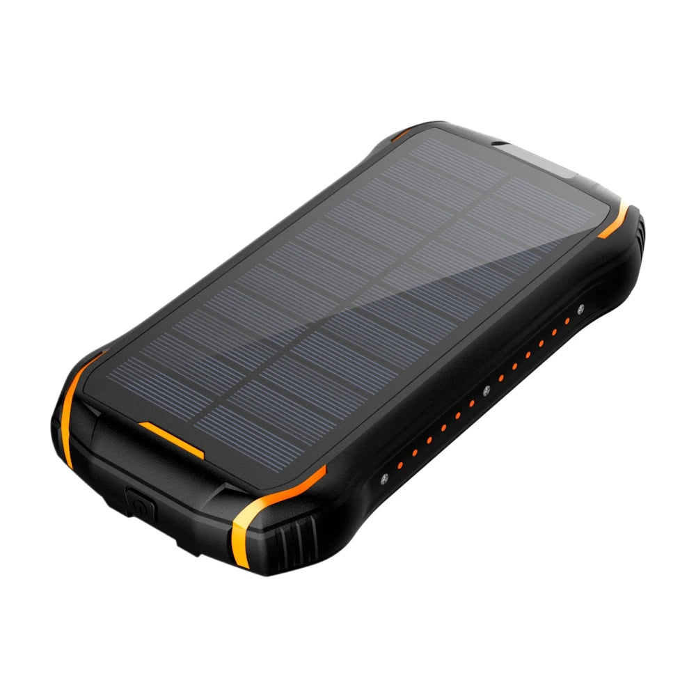 Solar Panel Power Bank With LED Light OEM IP66 Waterproof Outdoor PD Fast Charging Wireless Portable Solar Power Bank 26800mAh