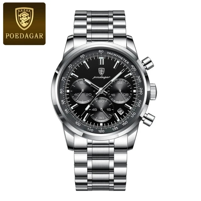 POEDAGAR Luxury Sports Watch for Man Waterproof Luminous Date Chronograph Men Watch Steel Quartz Men's Watches Clock Reloj 921