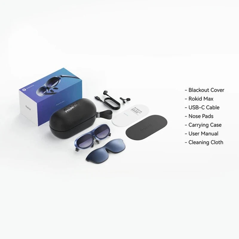 Original Rokid Max AR 3D Smart Glasses RTS Micro OLED 215Max Screen 50 FoV Viewing for Phones/Switch/PS5/Xbox/PC