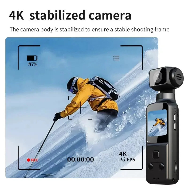 XIHE Mini 1.33" 4K EIS HD Anti-Shake 270 Rotation Waterproof Touch Screen Pocket Sports Camera with WIFI Vlog