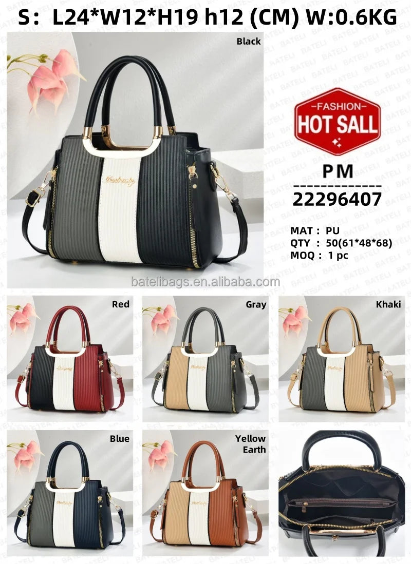 Fashion Zipper Custom Luxury Tote Ladies Messenger Logo Casual Tote Handbag for Daily Use New Large Capacity PU Women Handbags