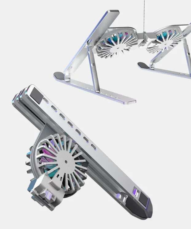 New Laptop Stands Tablet Holder with Fans RGB Light 6 Angles Adjustable Aluminum Foldable Portable Computer Accessories