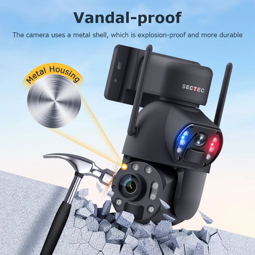 SECTEC 3K IP Duel Lens Wifi 36X Zoom Home Security Cctv Camera Solar PTZ 4G Outdoor Cameras CCTV Security Solar Network Camera