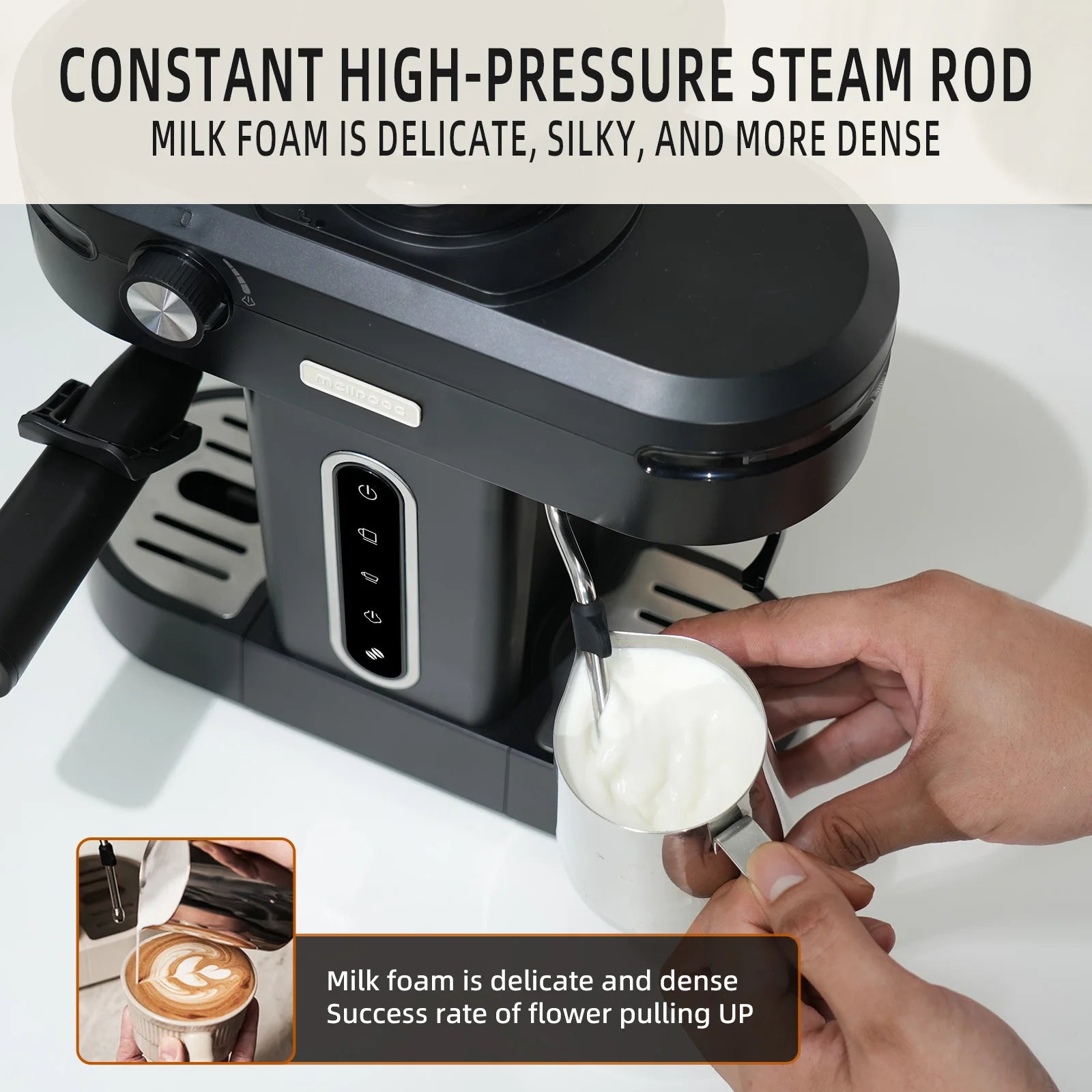 Mini Home Coffee Maker Grain Semi Automatic Coffee Espresso Machine With Grinder