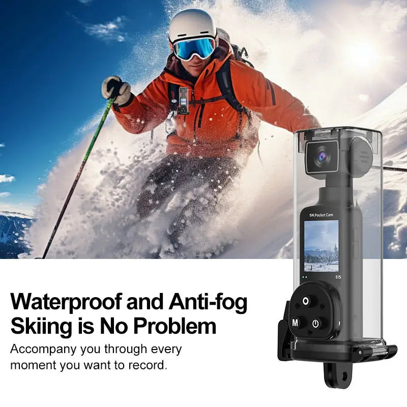 K2F Pocket Action Camera 4K WIFI Night Vision Face Tracking 270-degree Rotation Handheld Waterproof Projection Cycling Sports