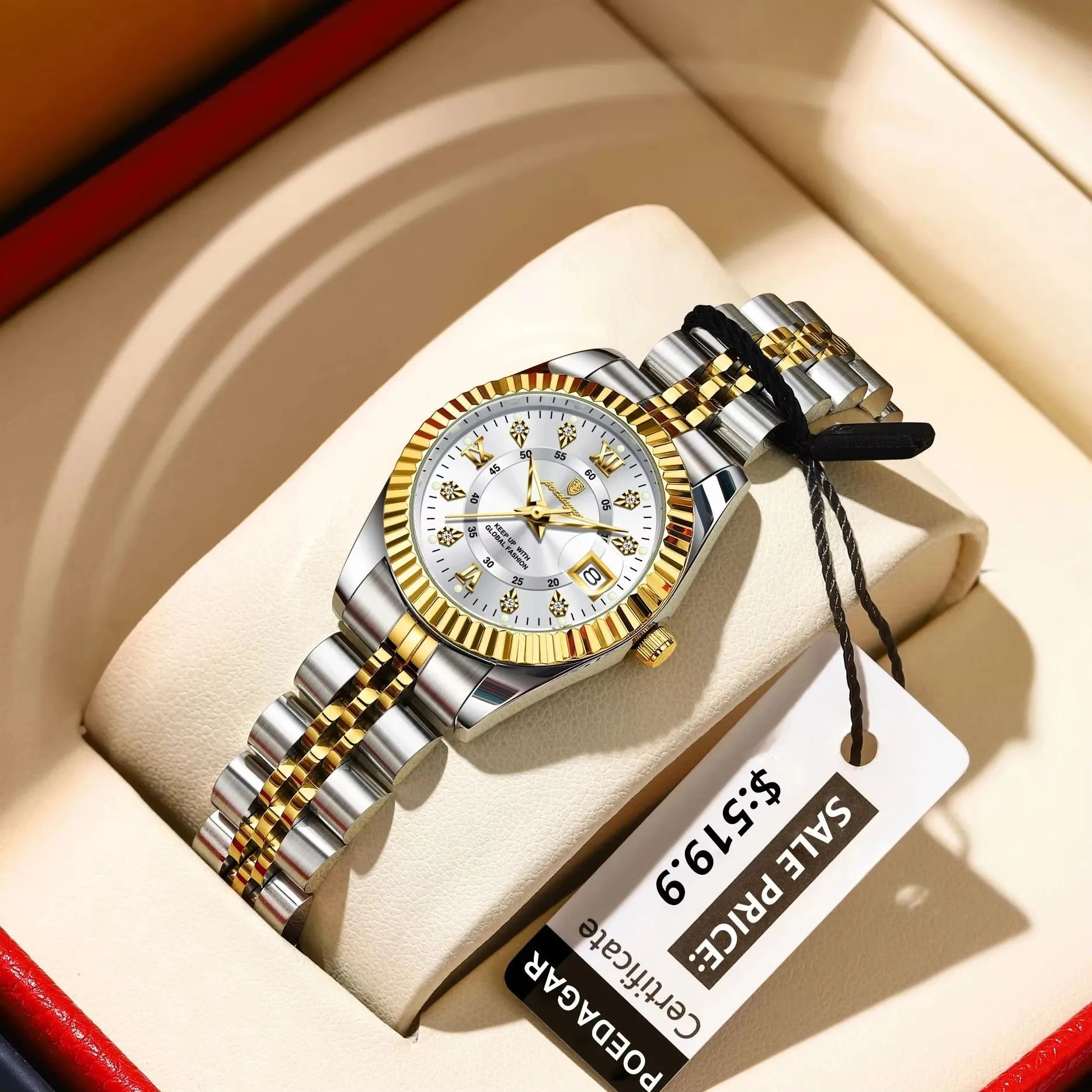 POEDAGAR 780 Luxury Elegant Watch for Women Waterproof Luminous Date Ladies Watch Stainless Steel Quartz Women's Watches Girls