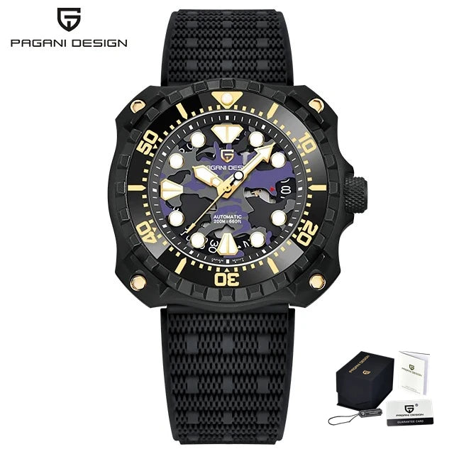 PAGANI DESIGN PD-YN009 Top Luxury Sapphire Stainless Steel 200m Waterproof Watch for Men NH35 Automatic Mechanical Men's Watches