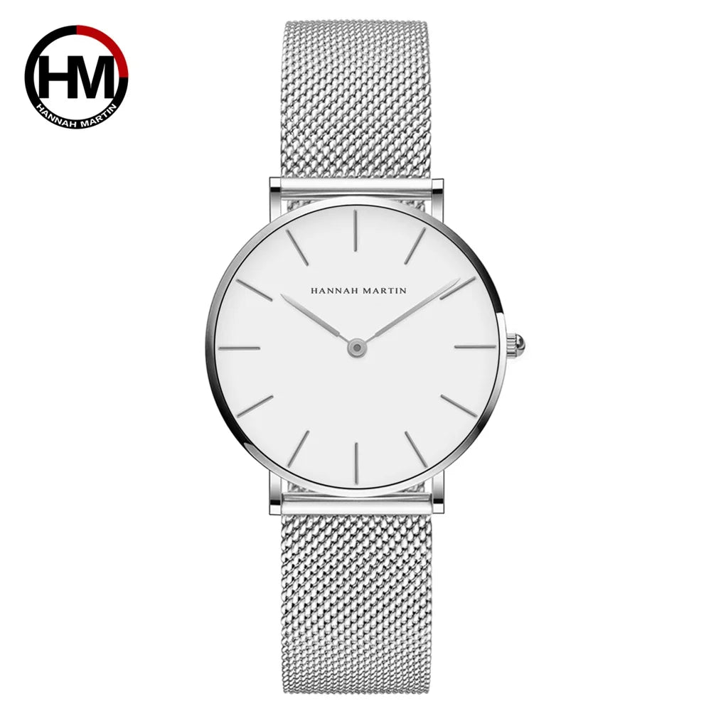 2024 Elegant Cheap Quartz Ladies Watch Classic Leather Strap Women's Watches Montre Femme Hannah martin Watch Women