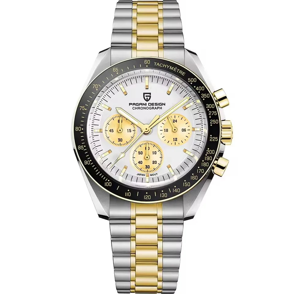 PAGANI DESIGN 2025 New Moon Men's Watches Luxury Quartz Watch Man Chronograph VK63 Men Gifts AR Sapphire Mirror Luminous Clock