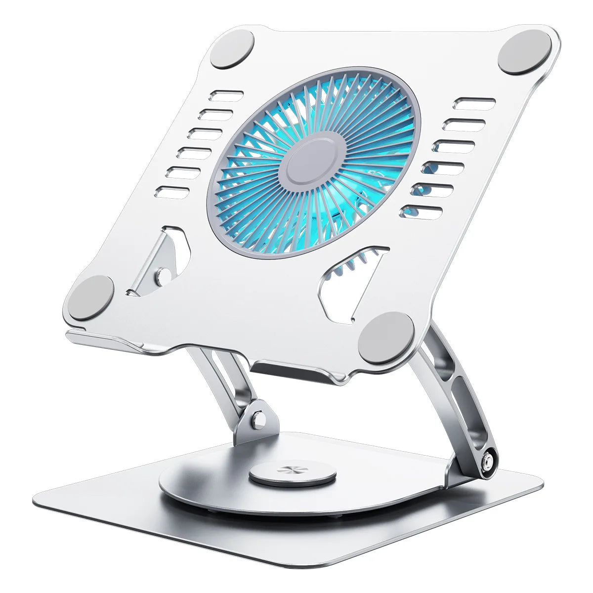 360-Degree Rotating Laptop Stand Adjustable Foldable Aluminum Alloy Desktop Fan Cool Metal Tablet PC Stands for Office School