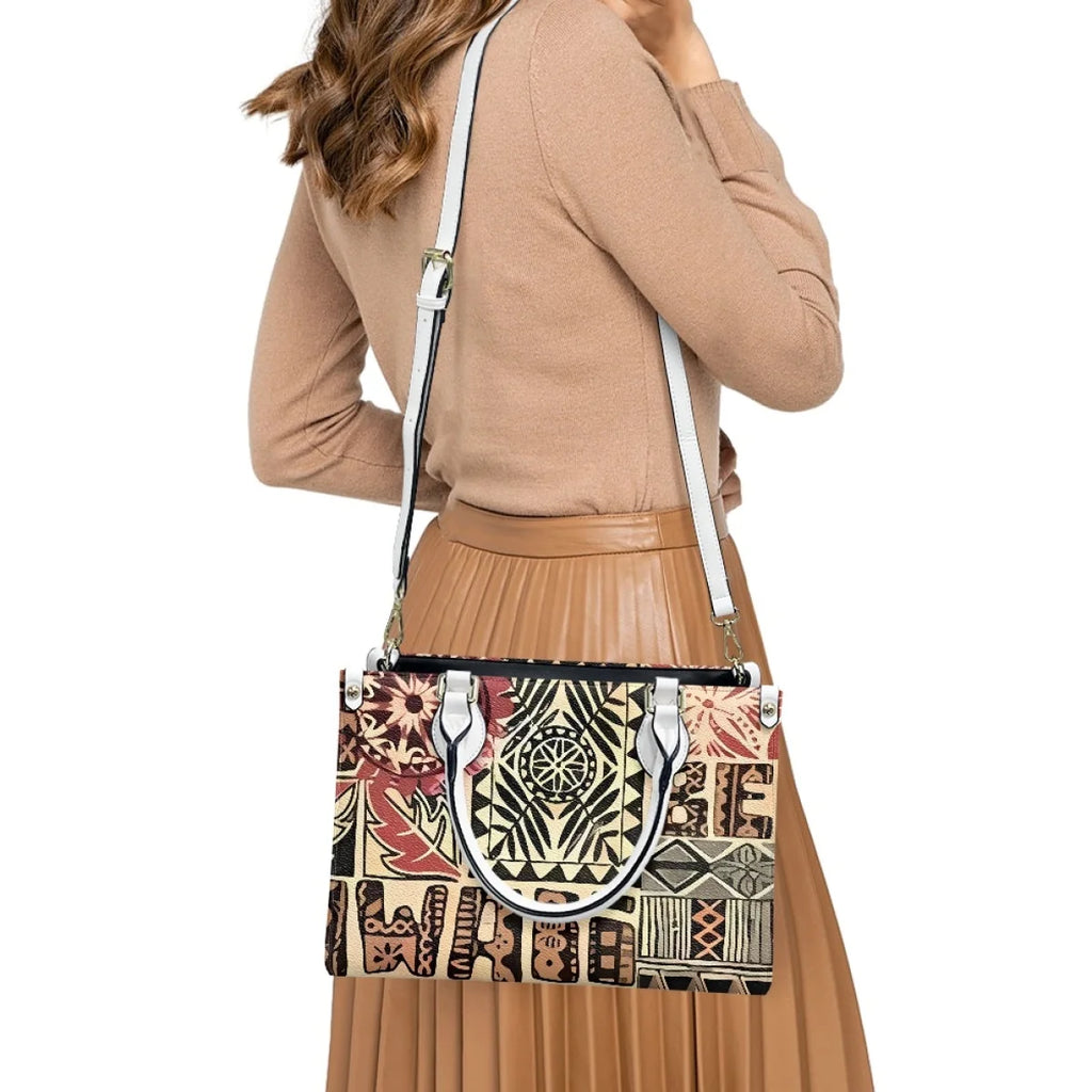 Customize Women's Handbag Leather Bags Women Handbags Ladies Wholesale Custom Polynesia Hawaiian Style Handbags for Women Luxury