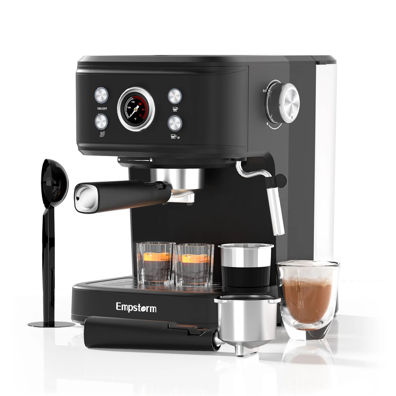 US Stock Barista 20bar Espresso Machine 3-in-1 Function Semi-Automatic Coffee Brewer White Barista Machine for Families 04E