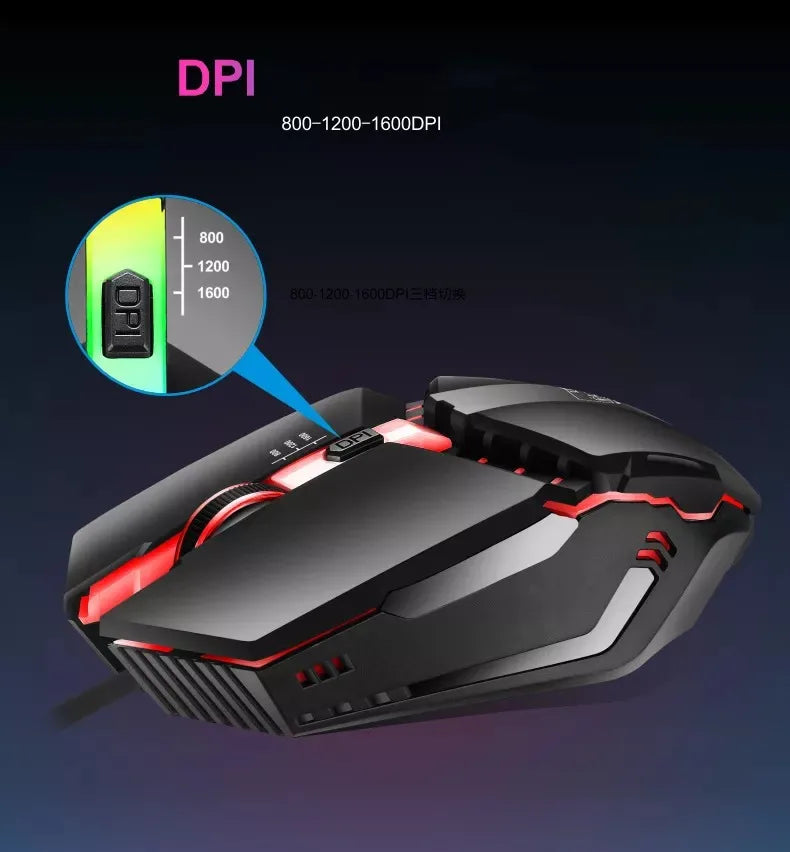 Newest K3 Wired USB Gaming PC Mouse Optical Esports Mechanical Adjustable DPI 800-1200-1600