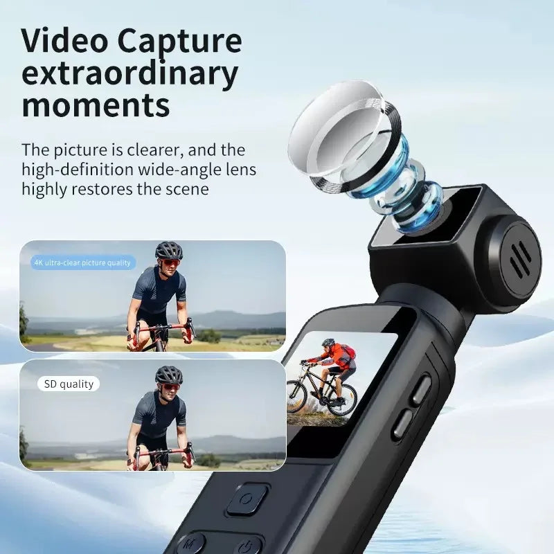 XIHE Mini 1.33" 4K EIS HD Anti-Shake 270 Rotation Waterproof Touch Screen Pocket Sports Camera with WIFI Vlog