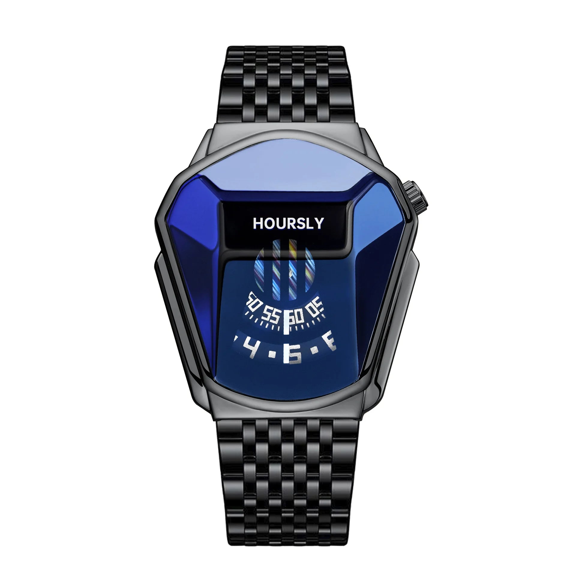 HOURSLY 6617 Fashion Men's Watches Motorcycle Cool Waterproof Sport Wristwatch Quartz Stainless Steel Leather GoldClock Watch