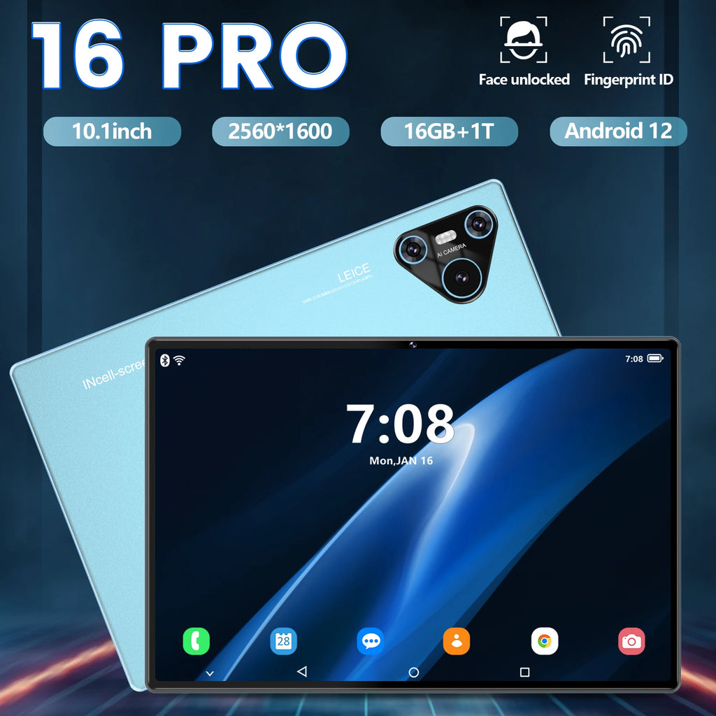 Hot Sale 10.1 Inch Android 14 Pro Tablet PC High Quality 16GB+1TB 4G Dual Sim with Multi-language Support Wifi Calling