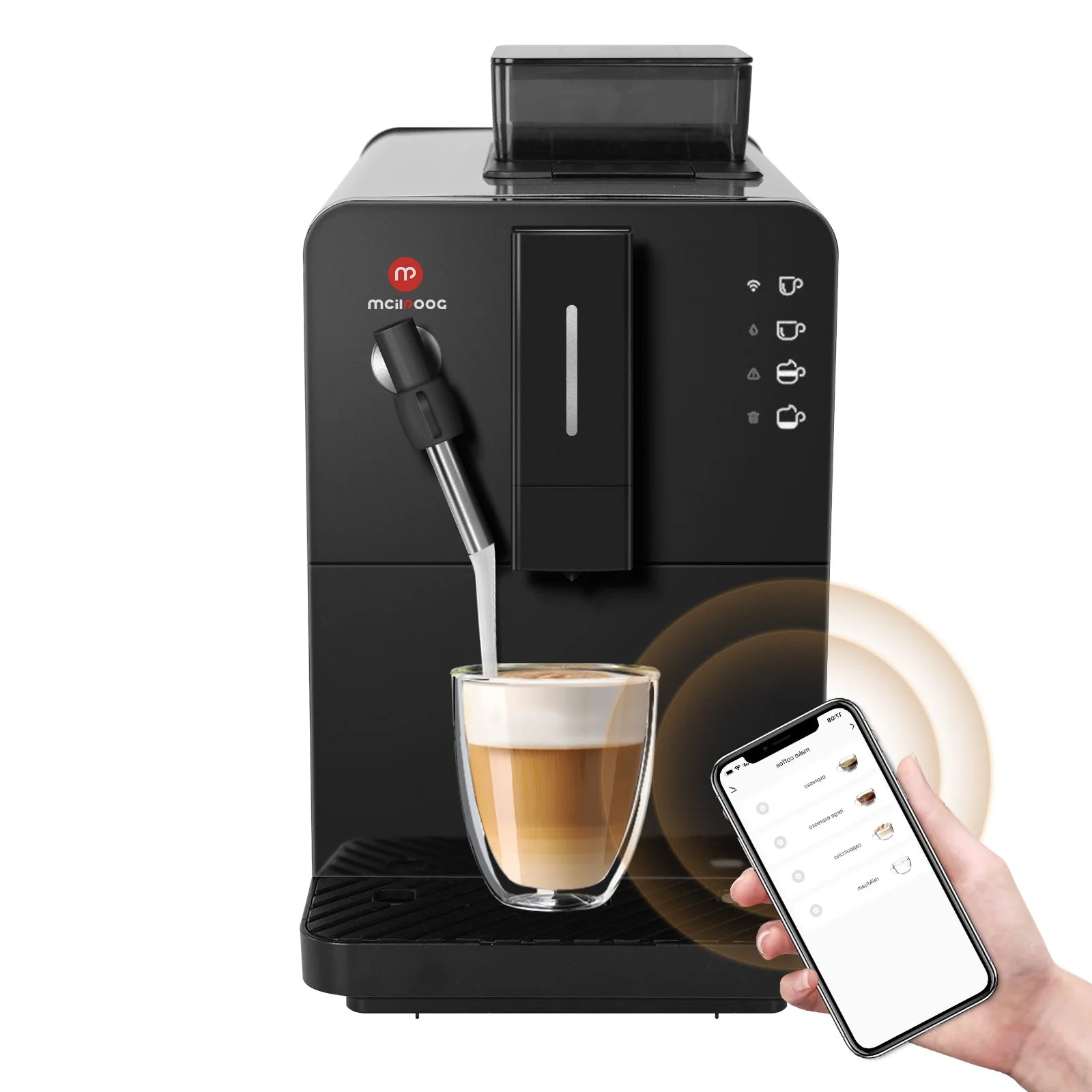 Hi05 Tuya App Built-in Cooler Milk tank Home Smart Expresso Fully Automatic Coffee Making Machine With Grinder