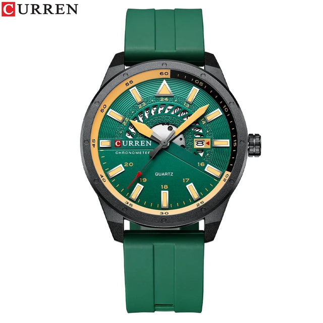 CURREN 8421 Men's Watches Minimalist Waterproof Sport Watch Men Silicone Creative Dial Wristwatch Custom Logo Watch Reloj