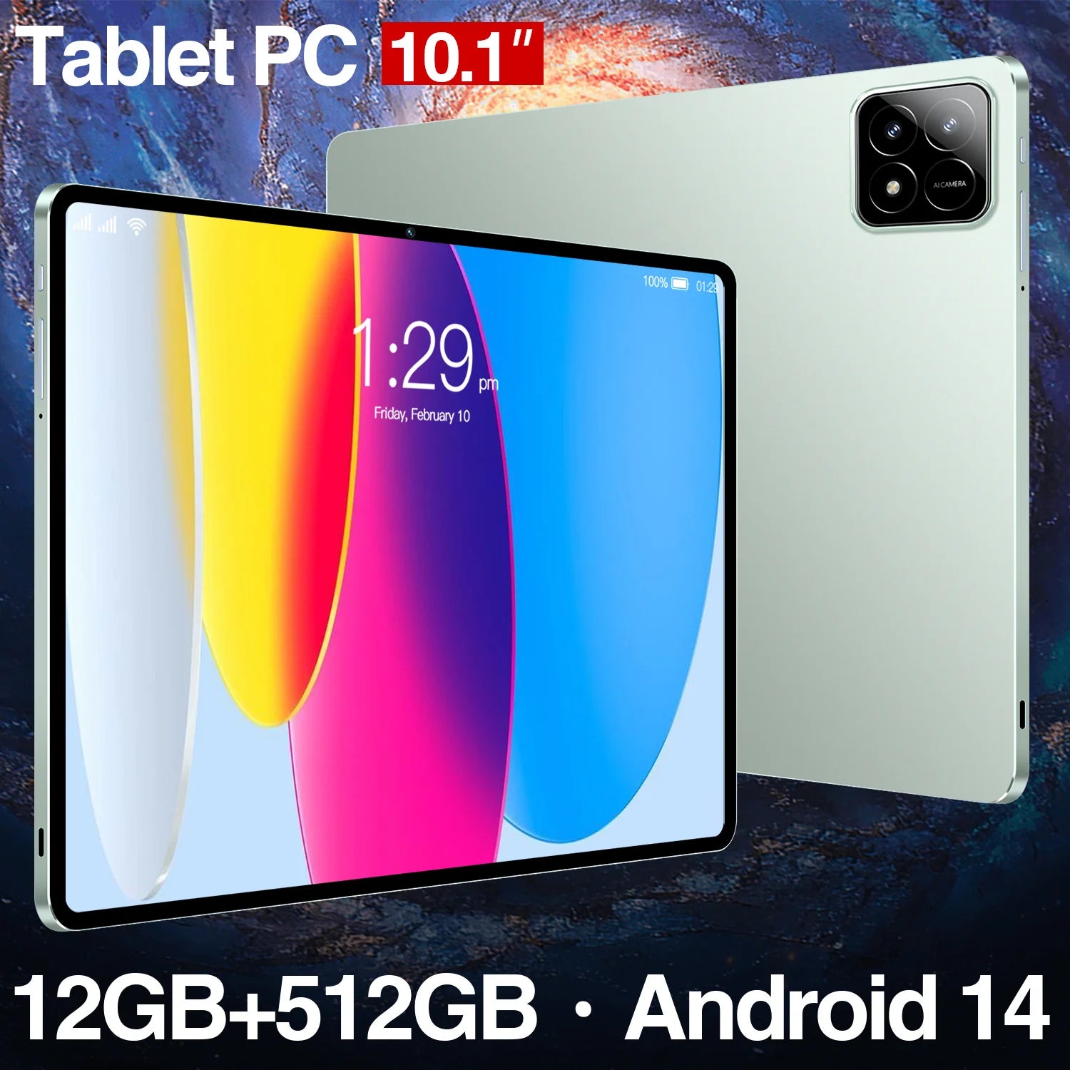 Pad 6S 10.1 Inch Smart Tablet 2026 5G 12GB 512GB 32MP Big Battery 10 Core