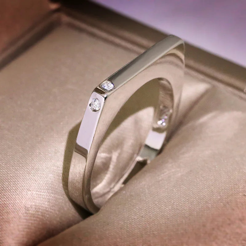 925 Silver Plated Geometric Minimalist Stacking Ring for Women Tri-color Gold Plated Dainty Fine Ring Birthday Gift