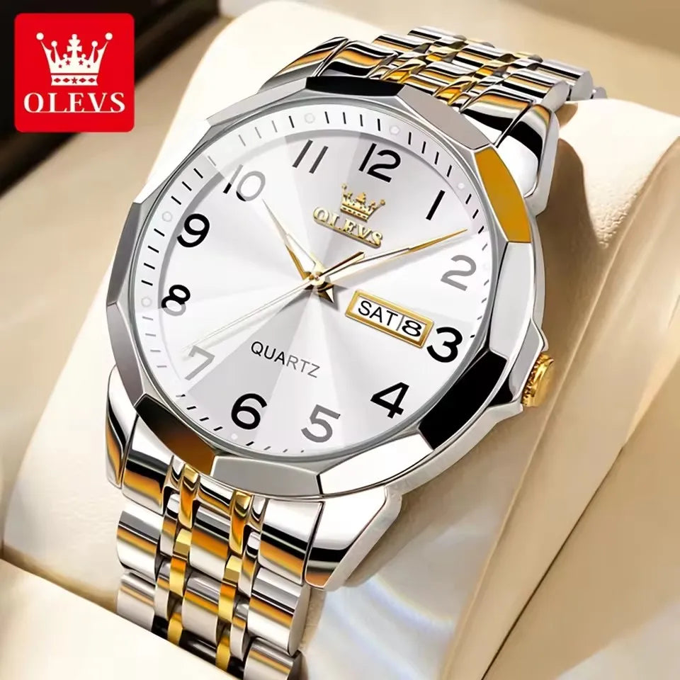 OLEVS 9970 Hot Waterproof Men's Watches Digital Quartz Watch for Man Luminous Stainless Steel Wristwatch Male Date Week