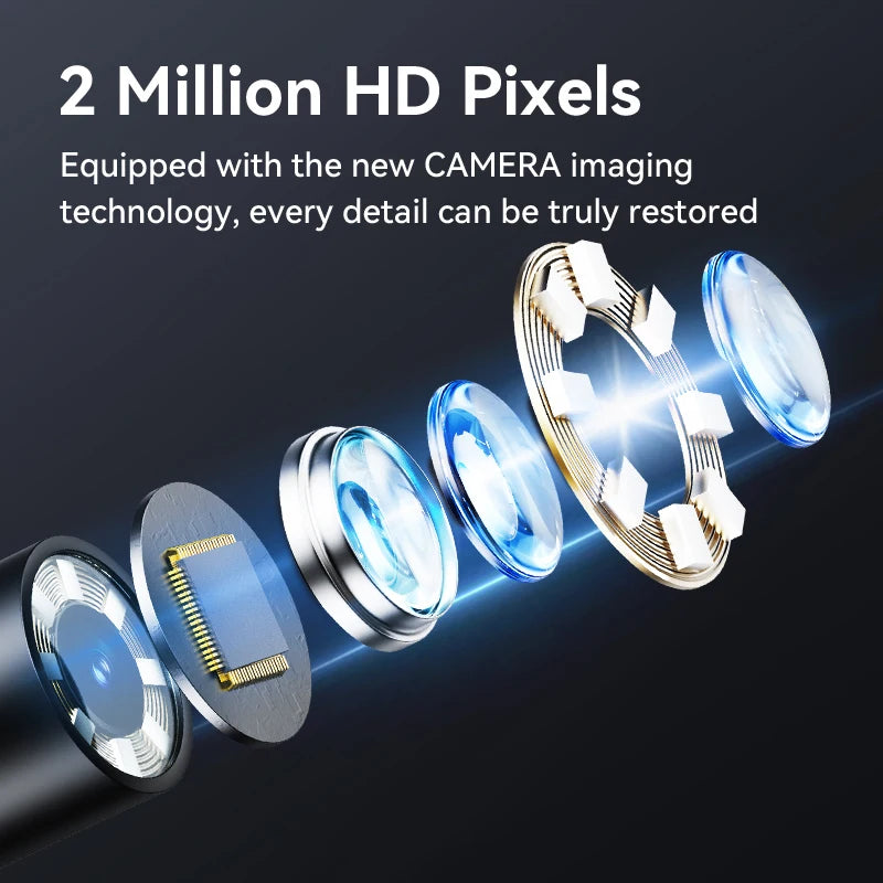 New J108 Two Ways Steering Endoscope 6mm 1m 1440P Full hd Endoscope Camera for Home Sewer Inspection Sewer Camera Home Security
