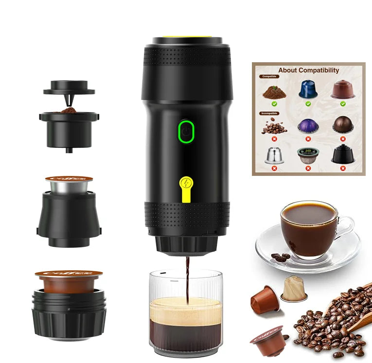 Self Heating Rechargeable Automatic Coffee Maker 3 in 1 Portable Espresso Machine Coffee Maker Outdoor Camping Car Use