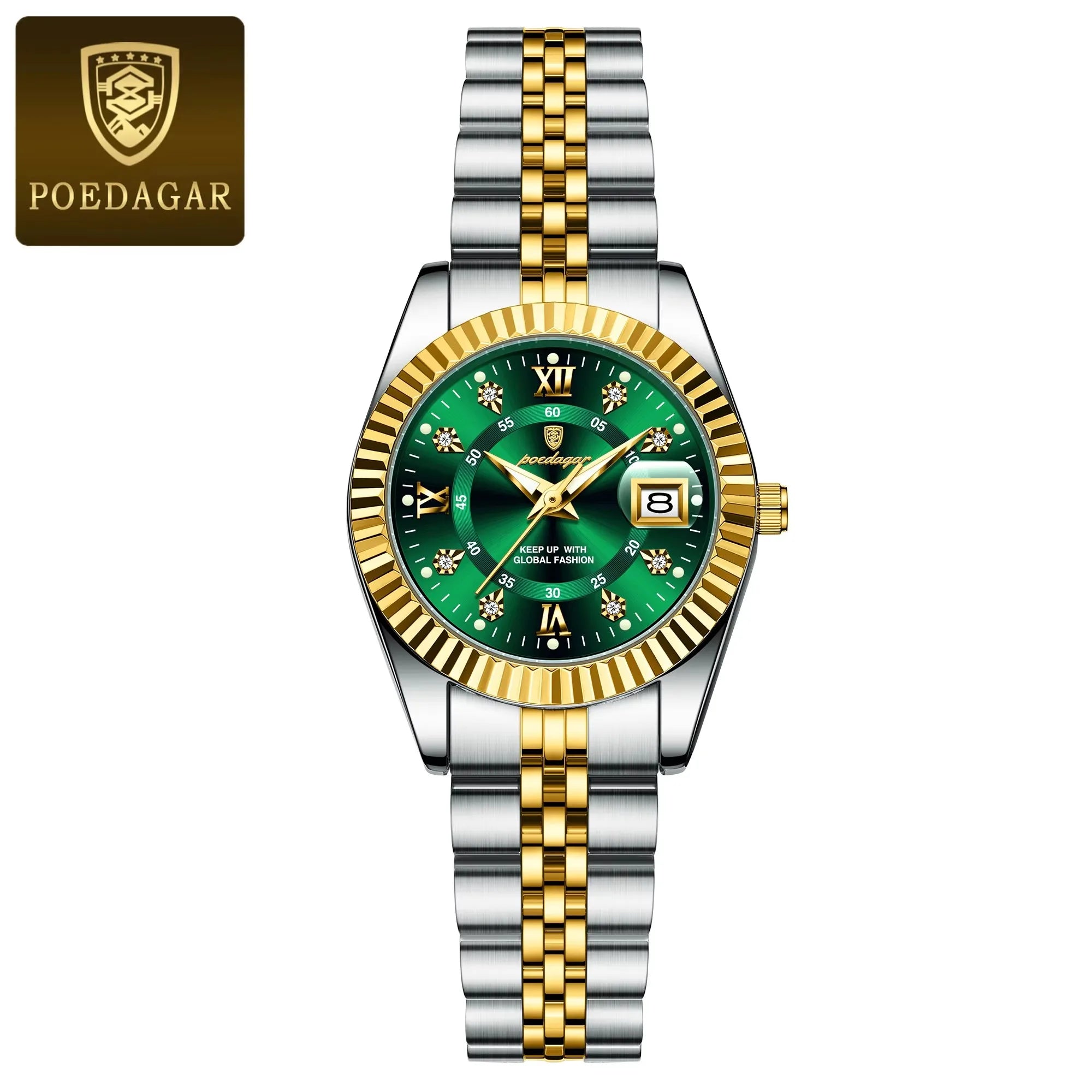 POEDAGAR 780 Luxury Elegant Watch for Women Waterproof Luminous Date Ladies Watch Stainless Steel Quartz Women's Watches Girls