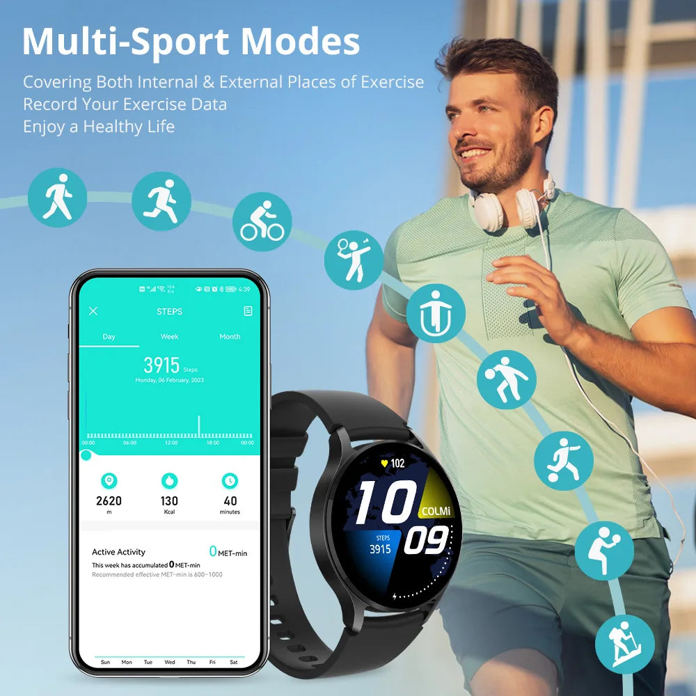 For COLMI I28 Ultra AI Smartwatch with AMOLED Display Built-in Da-GPT Heart Rate & Sleep Monitoring Functions