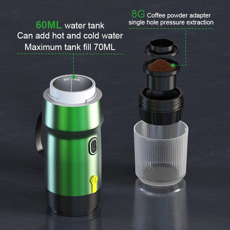 Adapter Car USB DC Charger 3 in 1 Portable Espresso Machine Coffee Maker Outdoor Camping Car Automatic Coffee Maker
