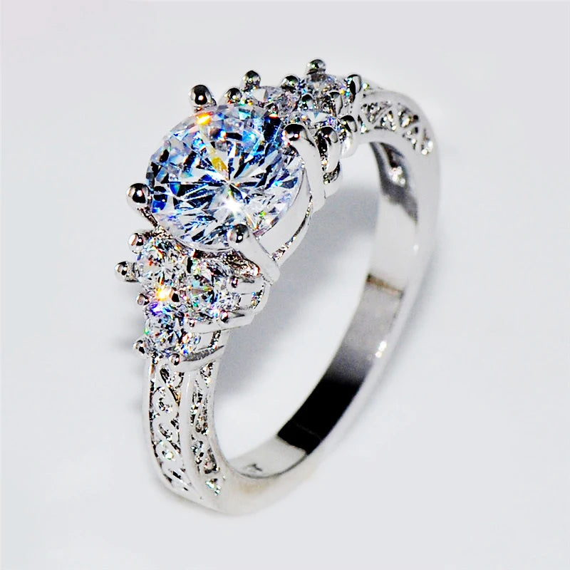 New Trendy Bohemian Crystal Inlaid Ring Women's Ring Austrian Rhinestone Inlaid Ring Fashion Metal Ring Accessories PartyJewelry