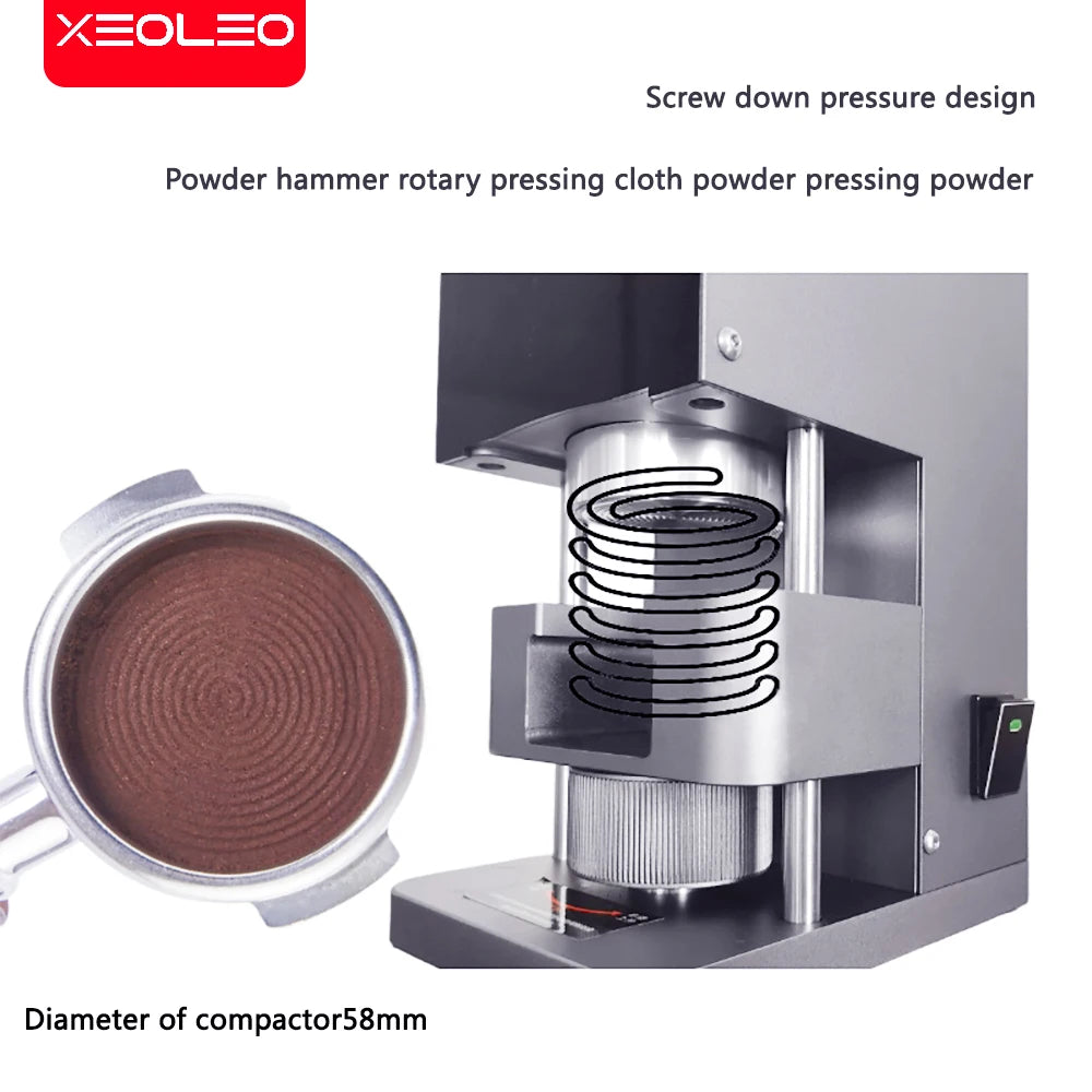 XEOLEO  Commercial 58mm Tamper Machine Aluminum Electric Coffee Powder Press Tool Automatic Coffee Grinder