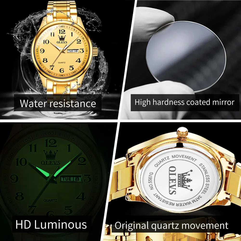 New OLEVS 5567 Luxury Men's Watches Fashionable and Simple Couple Watches Women Quartz SmartWatch Relojes