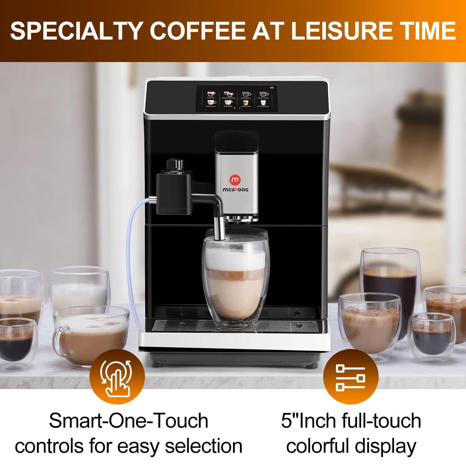 19Bar Home Espresso Coffee Maker Super Fully Automatic Coffee Machine