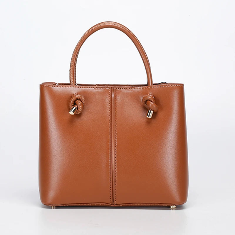 Head Layer Cowhide Leather Handbag Fashion Leather Women's Shoulder Ladies Hand Bags and Purses Women Handbags