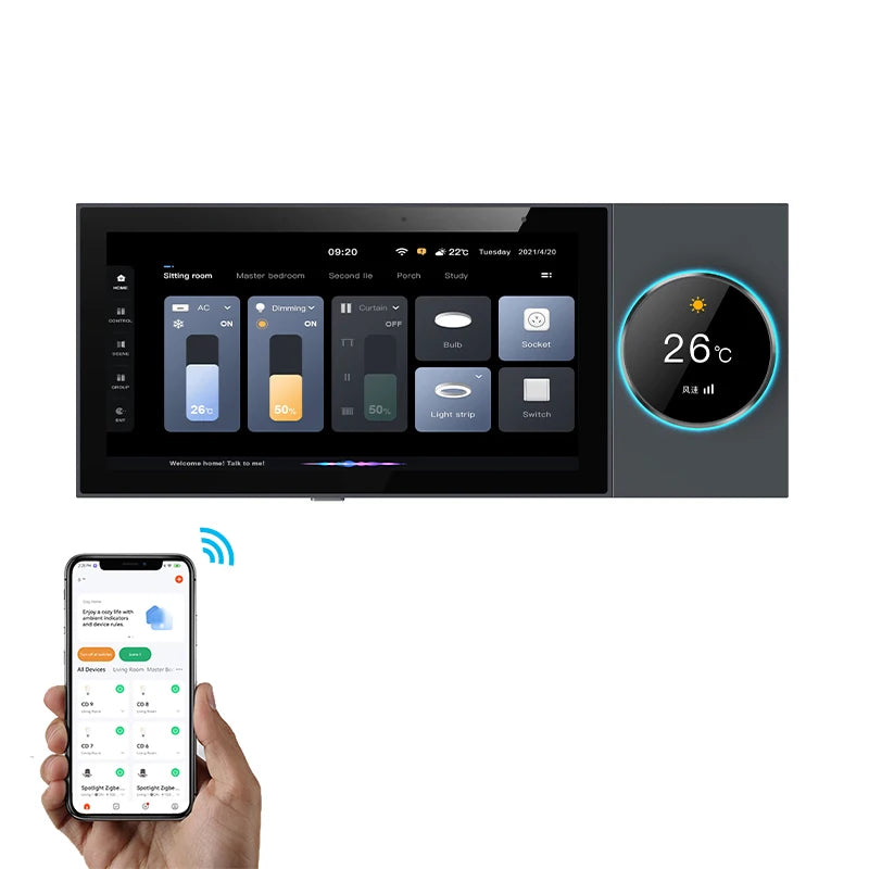 10-Inch Touch Screen Smart Home Control Panel Multi-Functional Tuya Android USB WiFi Enabled Home Background Music Zigbee Home