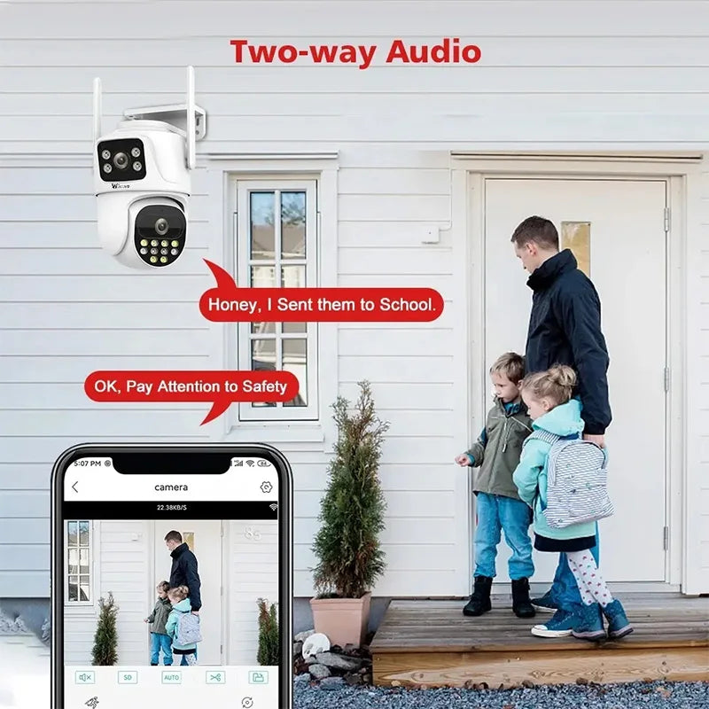 Wistino 3K Outdoor Dual Lens IP65 Waterproof Wifi Camera Human Motion Tracking Color Night Vision Wifi Smart Camera