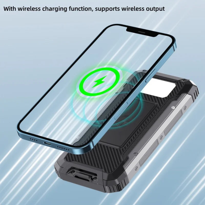 20000mAh Portable Solar  Charging Waterproof Power Bank Outdoor Chargeur Solaire Strong LED Light Solar Power Bank