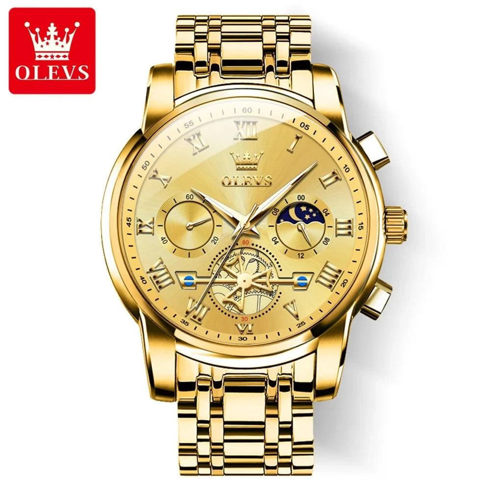 OLEVS 2859 Top Band Men's Watches Classic Roman Scale Dial Luxury Wrist Watch for Men Hot Quartz Waterproof Luminous Male