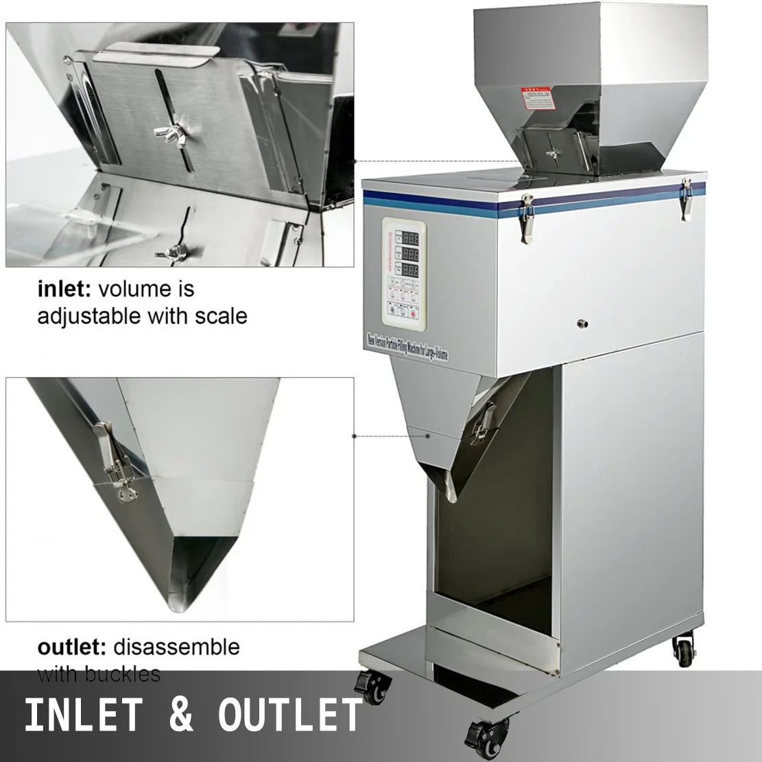 New Design Semi Automatic Coffee Spices Tea Sugar  Rice Powder Granule Particle Can Jar Glass Bottle Weight Filling Machine