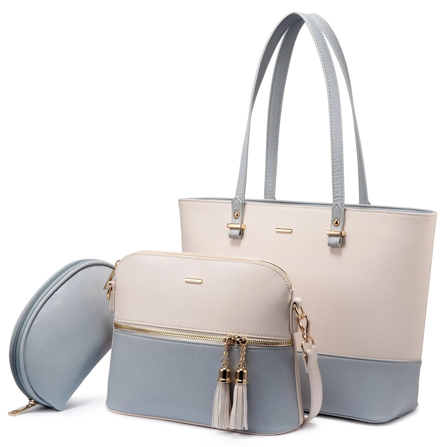 LOVEVOOK Wholesale Boutiques Luxury High Quality PU Material 3 Pieces Handbag Sets Shoulder Bag Wallet Ladies Women Handbags